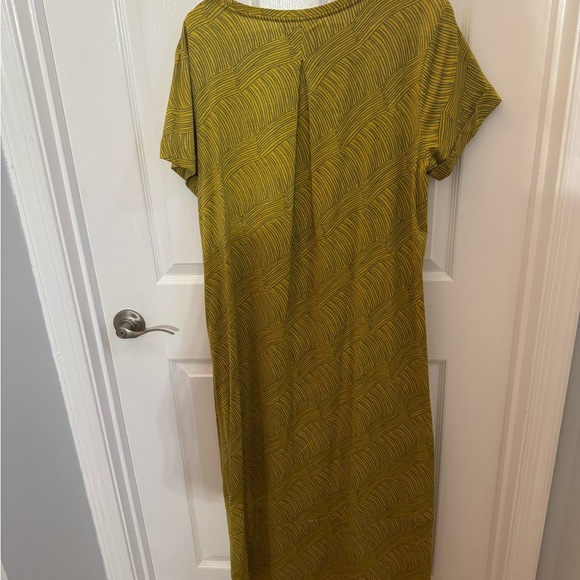 Elk the Label Women's Mustard Patterned Maxi Dress, 100% Organic Cotton - Picture 4 of 7